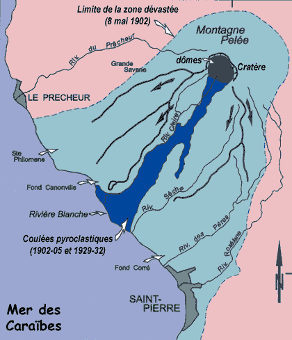 éruption Montagne Pelée 1902 et 1929
